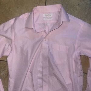 Roundtree  Yorke Gold Label Men's Non Iron EZ Wash Pink Dress Shirt  16/33